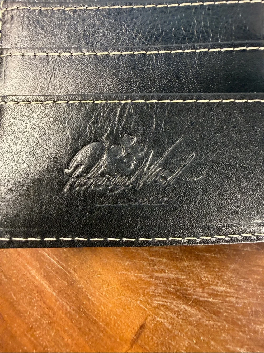 Patricia Nash Trifold Wallet Black Tooled Embossed Leather NWOT